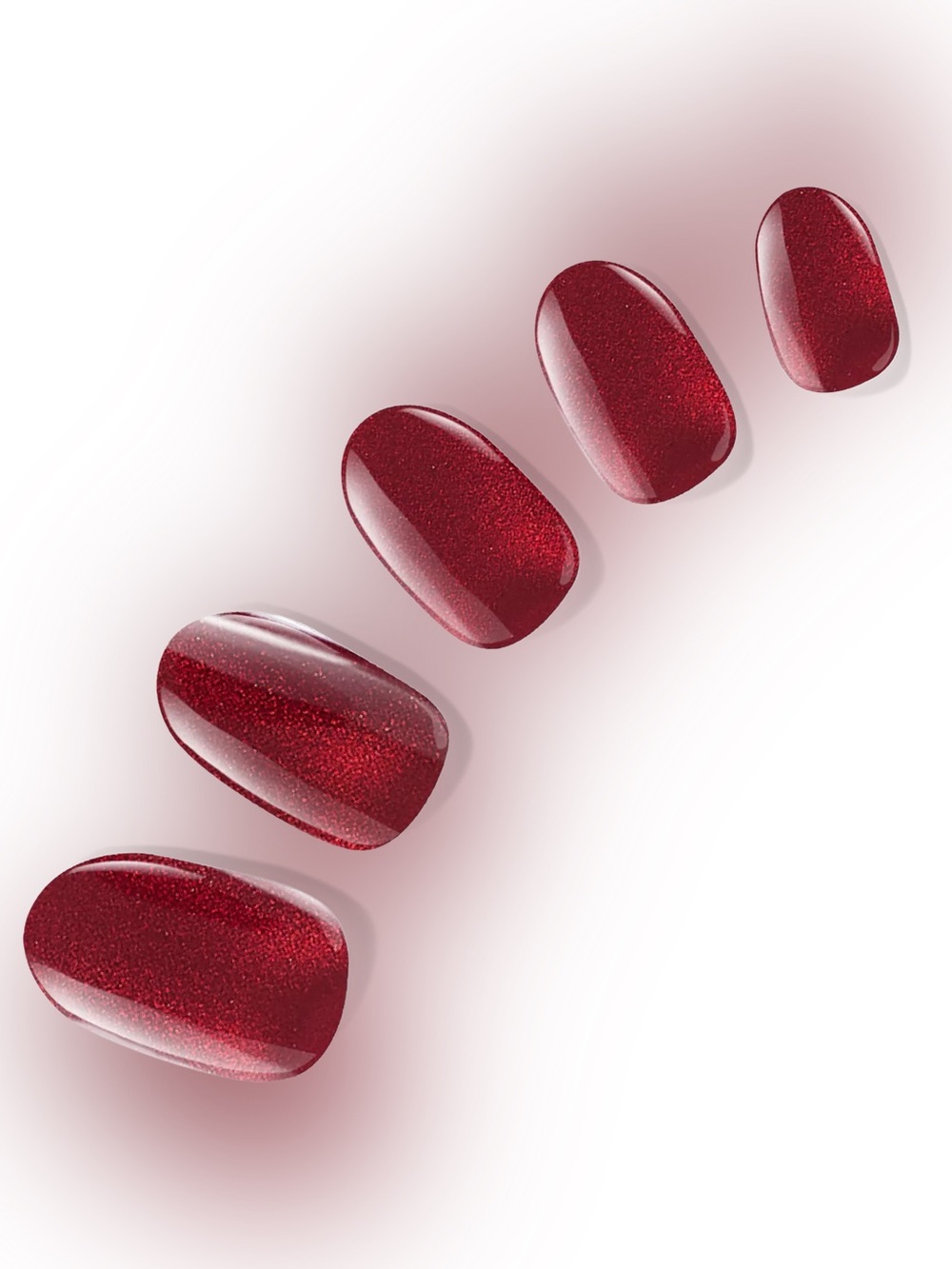 Dashing Diva Glaze Effect Semi-Cured Gel Nail Strips - Ruby Red Apple, NEW - Picture 4 of 7